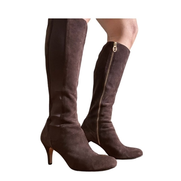 Taryn Rose Theresa tall suede leather boots size 7.5 - Picture 1 of 16